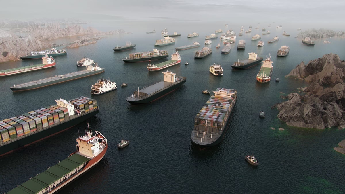 Aerial view of shipping and logistics